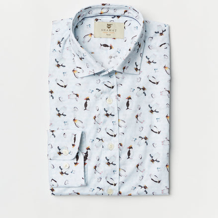 CAMISA ALG/ELASTÁN ESTAMPADA PENGUIN