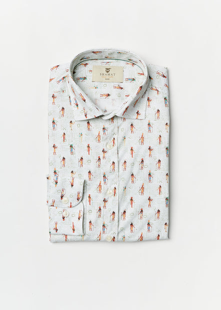 CAMISA M/L ALGODON CON ELASTÁN