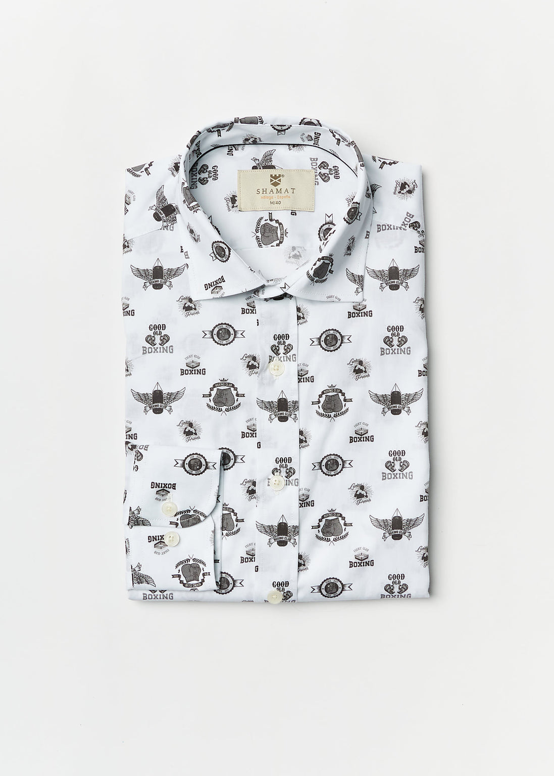 CAMISA ALG/ELASTÁN ESTAMPADA BOXING