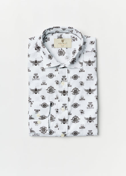 CAMISA ALG/ELASTÁN ESTAMPADA BOXING