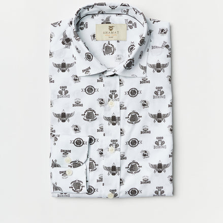CAMISA ALG/ELASTÁN ESTAMPADA BOXING