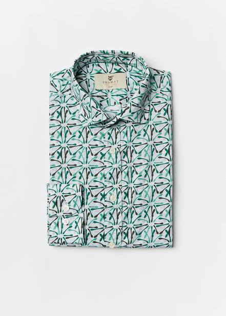 CAMISA ALG/ELASTÁN ESTAMPADA FIREWORKS