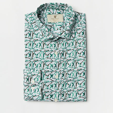 CAMISA ALG/ELASTÁN ESTAMPADA FIREWORKS