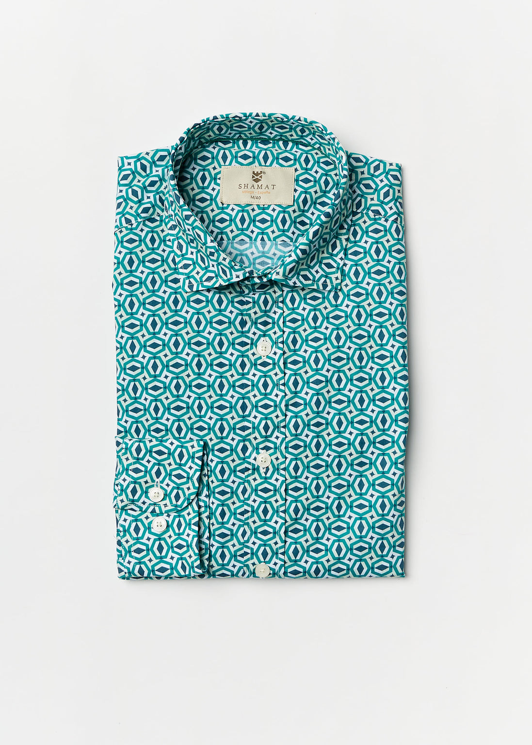 CAMISA ALG/ELASTÁN ESTAMPADA