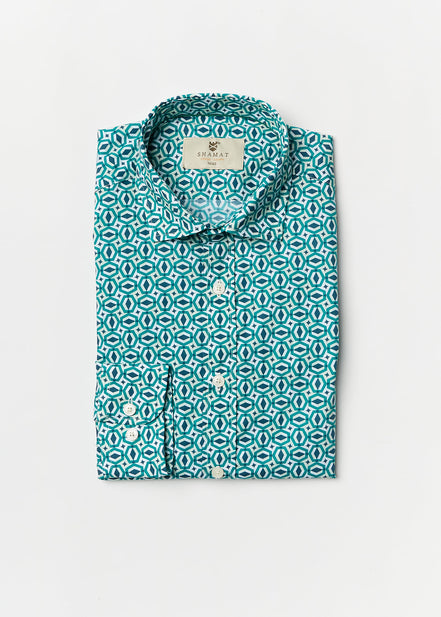 CAMISA ALG/ELASTÁN ESTAMPADA