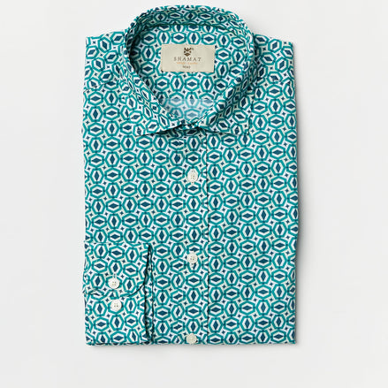 CAMISA ALG/ELASTÁN ESTAMPADA