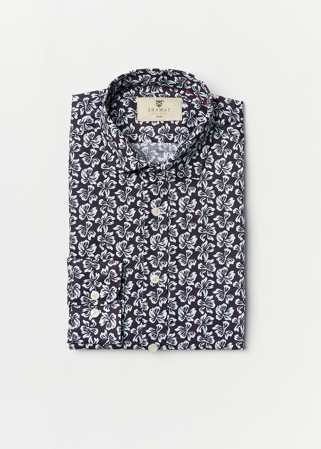 CAMISA ALG/ELASTÁN ESTAMPADA HIBISCO