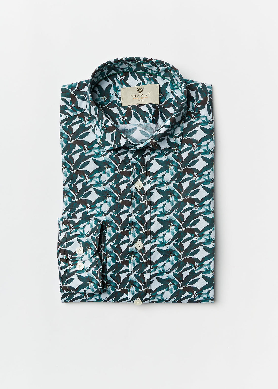 CAMISA ALG/ELASTÁN ESTAMPADA FICUS