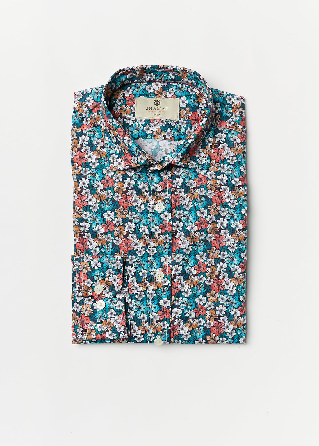 CAMISA ALG/ELASTÁN ESTAMPADA