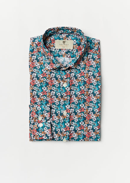 CAMISA ALG/ELASTÁN ESTAMPADA