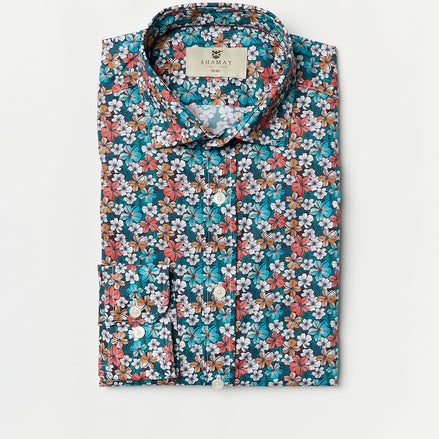 CAMISA ALG/ELASTÁN ESTAMPADA