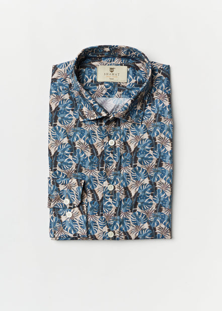 CAMISA ALG/ELASTÁN ESTAMPADA