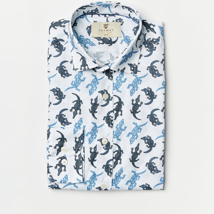 CAMISA ALGODÓN VOILÈ ESTAMPADA REPTILE