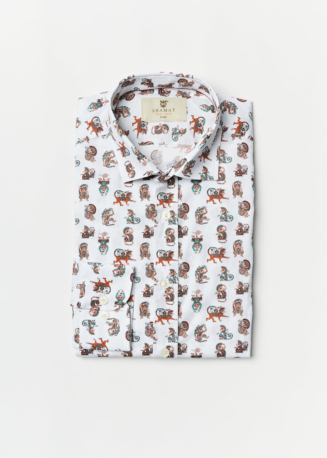 CAMISA ALG/ELASTÁN ESTAMPADA MONKEY