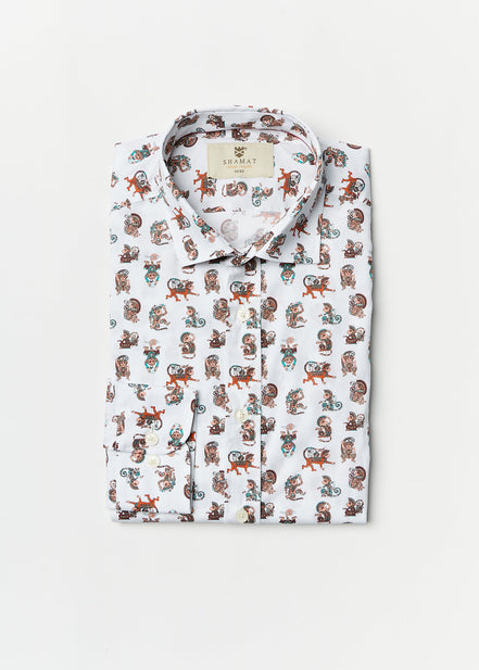 CAMISA ALG/ELASTÁN ESTAMPADA MONKEY