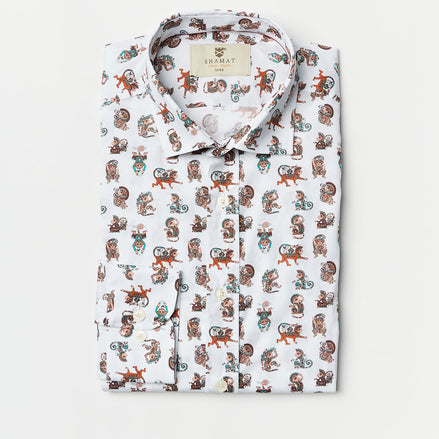 CAMISA ALG/ELASTÁN ESTAMPADA MONKEY