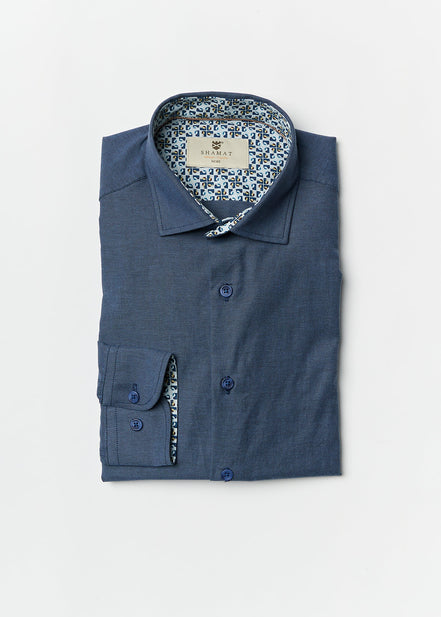 CAMISA M/L ALGODON CON ELASTAN