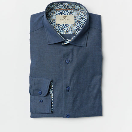 CAMISA M/L ALGODON CON ELASTAN