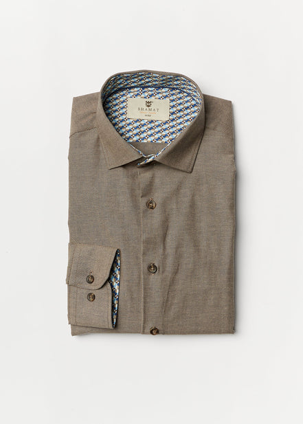 CAMISA M/L ALGODON CON ELASTAN