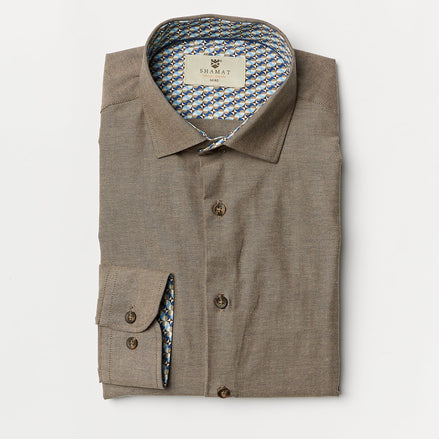 CAMISA M/L ALGODON CON ELASTAN