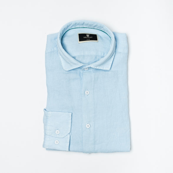 Camisa De Manga Larga Lino 100