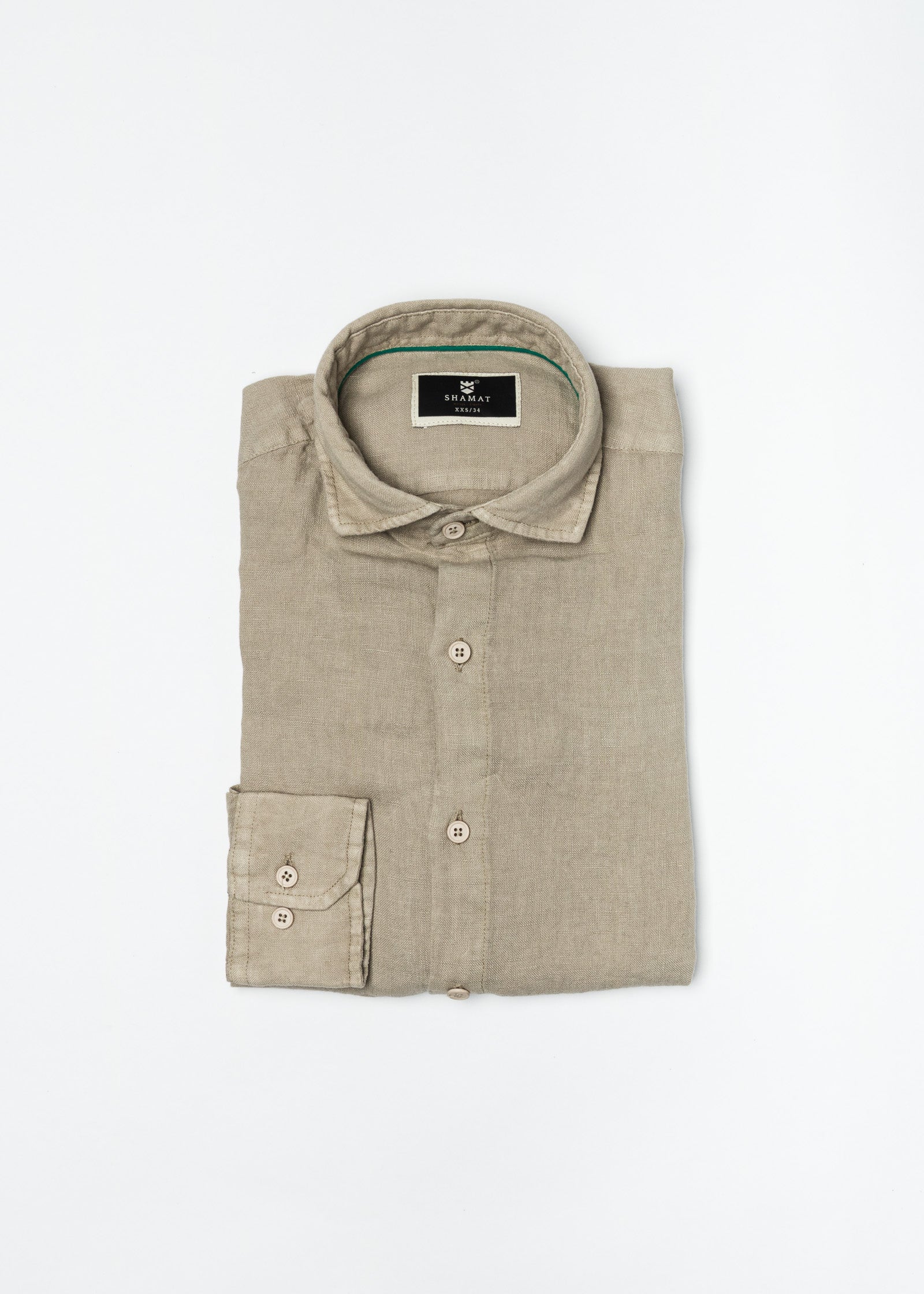 Camisa De Manga Larga Lino 100
