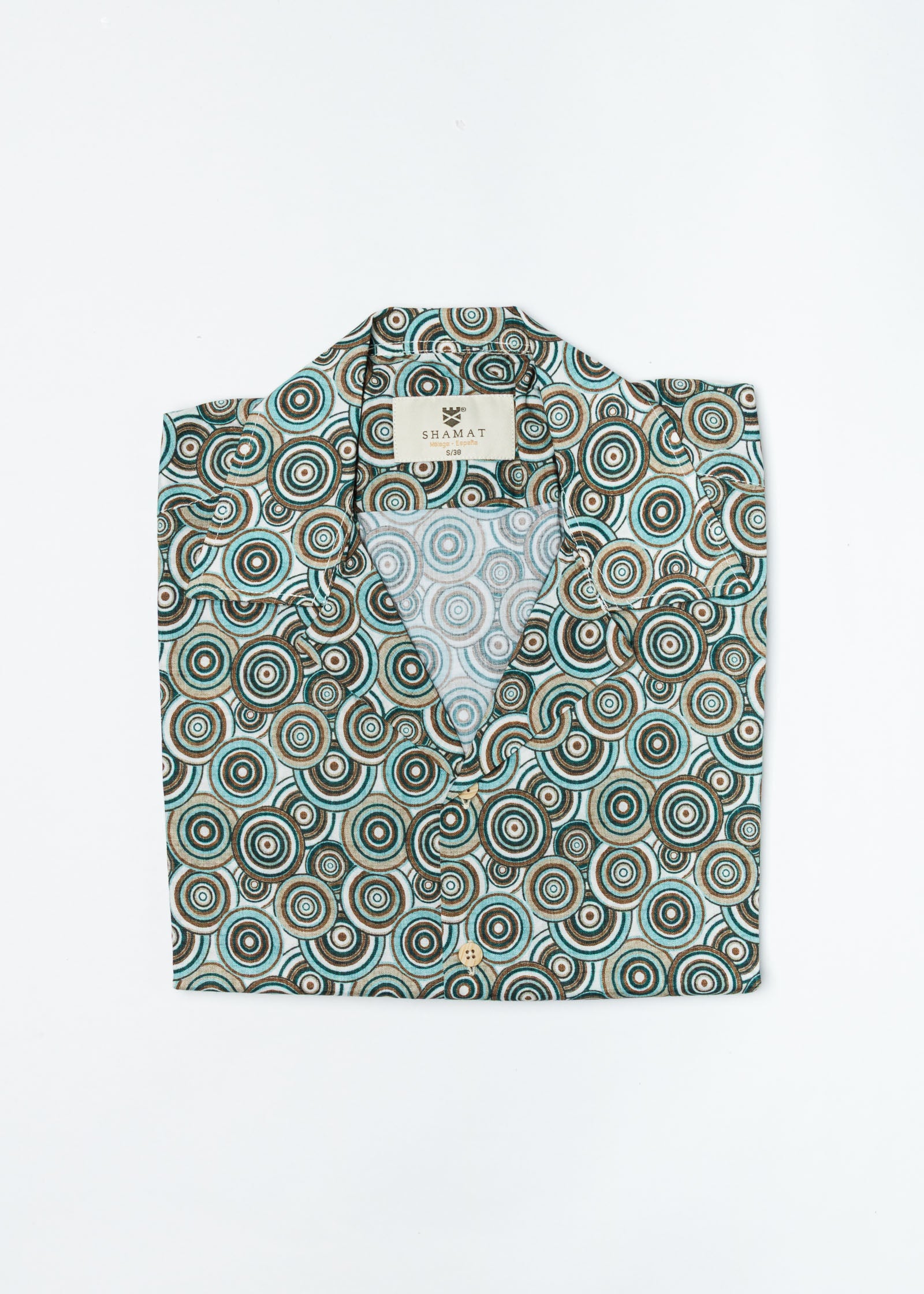 Camisa Bowling Viscosa Círculos Mediterráneos