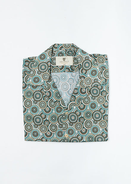 Camisa Bowling Viscosa Círculos Mediterráneos