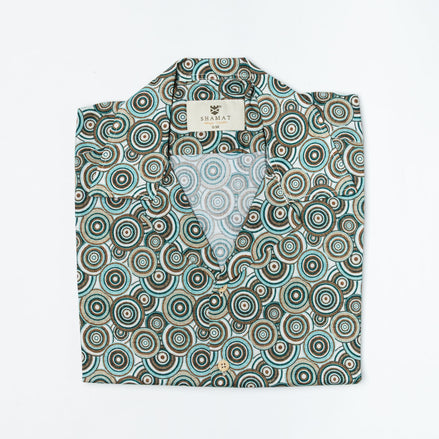 Camisa Bowling Viscosa Círculos Mediterráneos