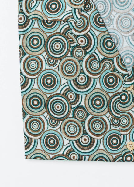 Camisa Bowling Viscosa Círculos Mediterráneos