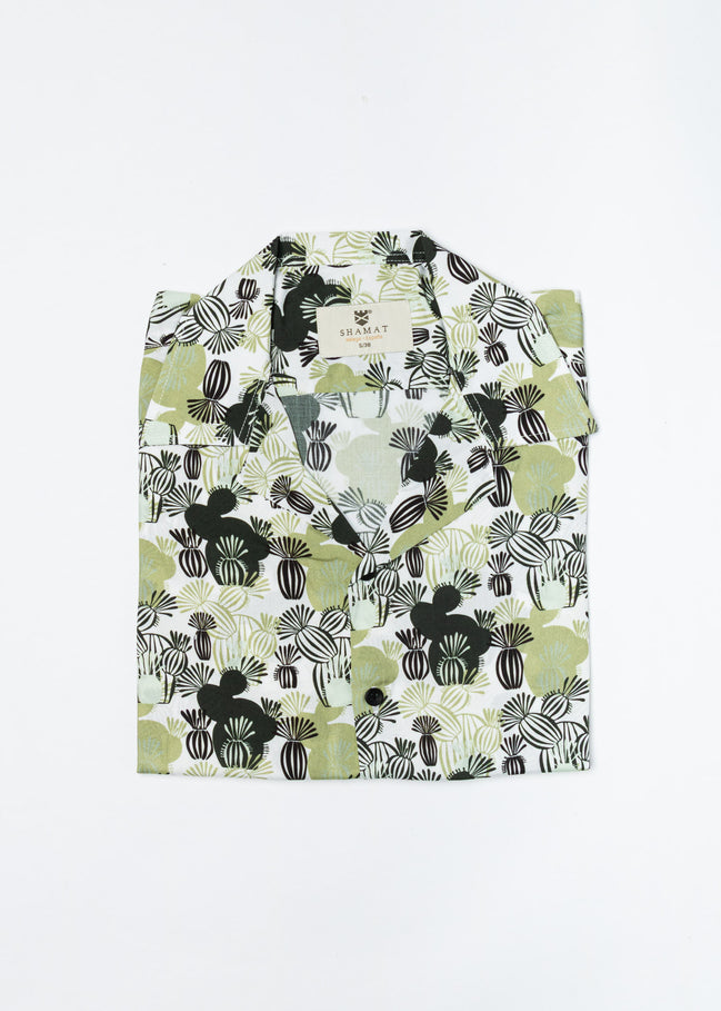 Camisa Bowling Viscosa Cactus Mediterráneo