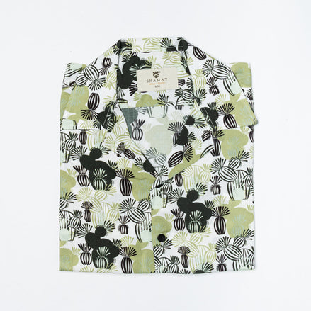 Camisa Bowling Viscosa Cactus Mediterráneo