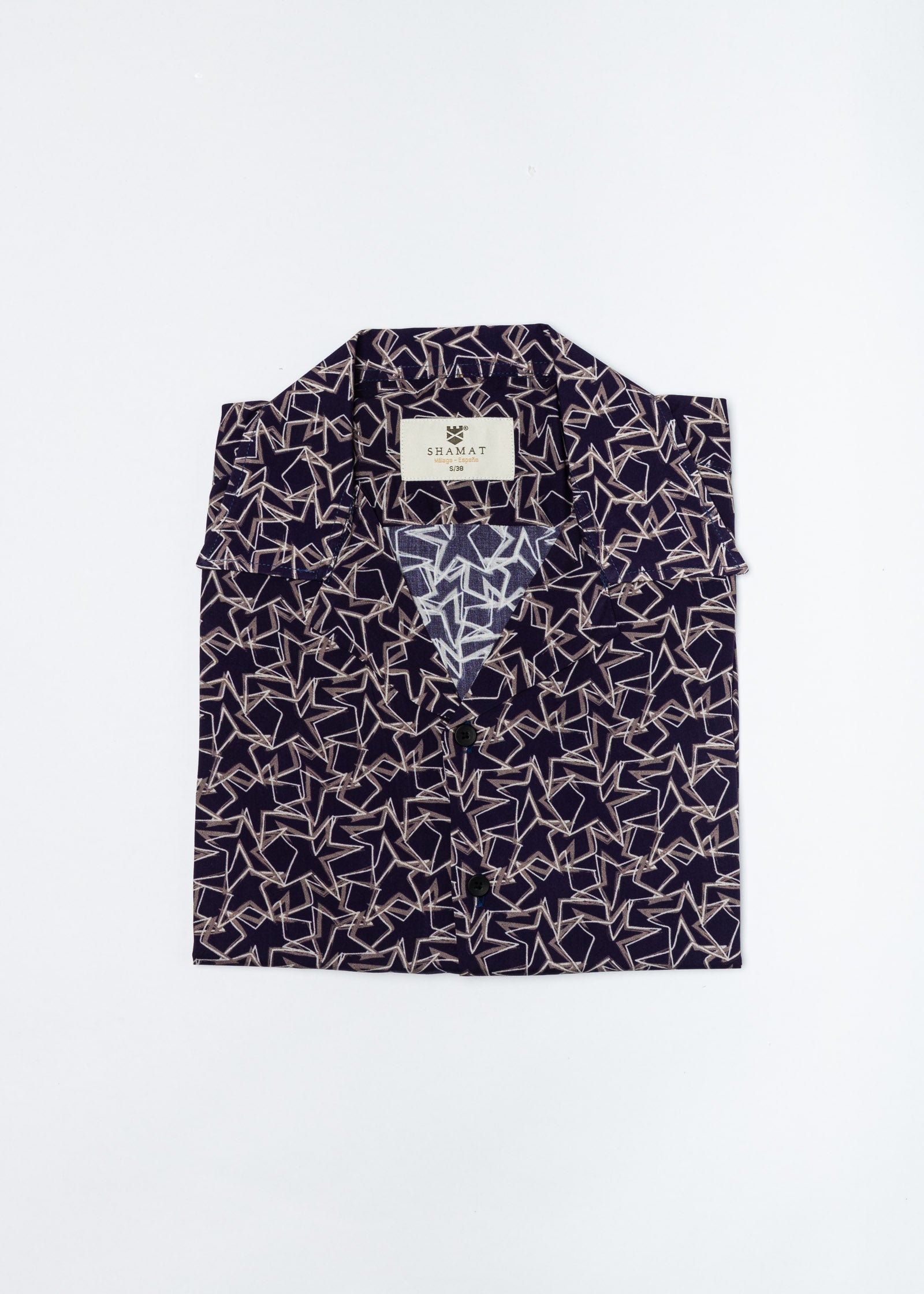 Camisa Bowling Viscosa Geométrica Eclipse