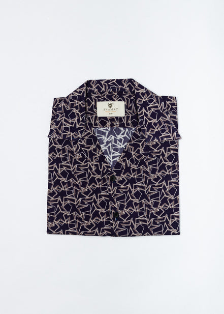 Camisa Bowling Viscosa Geométrica Eclipse