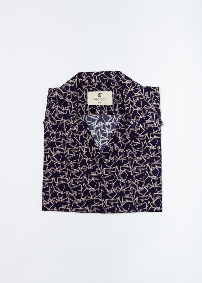 Camisa Bowling Viscosa Geométrica Eclipse