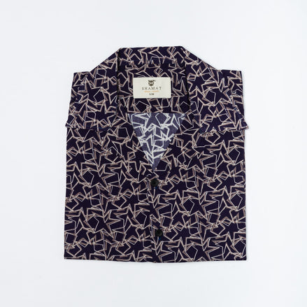 Camisa Bowling Viscosa Geométrica Eclipse