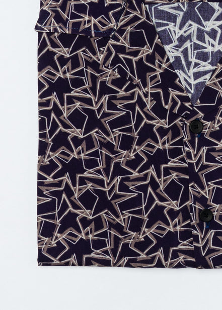 Camisa Bowling Viscosa Geométrica Eclipse