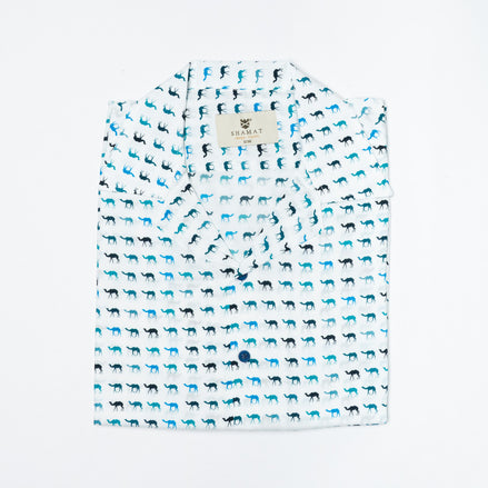 Camisa Bowling Camellos Mediterráneos