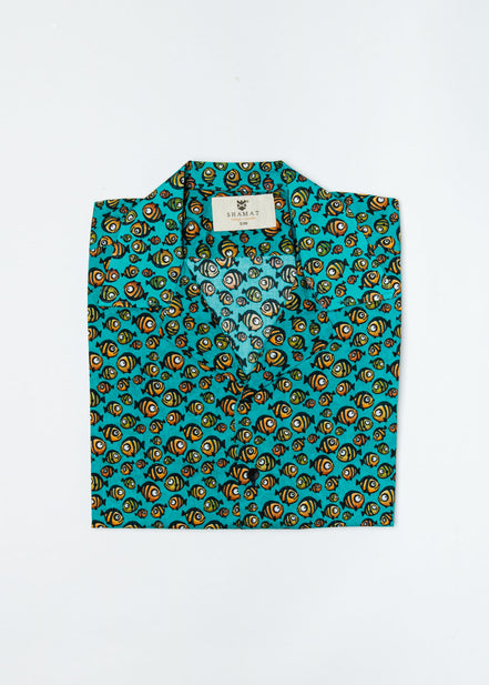 Camisa Bowling Peces Mediterráneos Voile