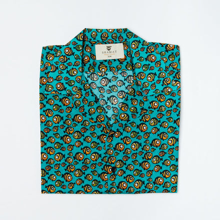 Camisa Bowling Peces Mediterráneos Voile