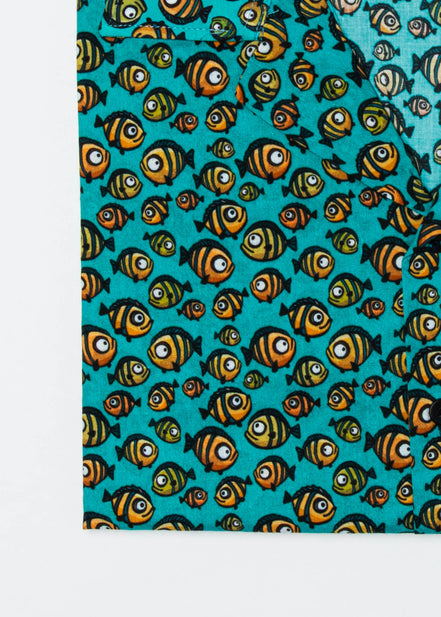 Camisa Bowling Peces Mediterráneos Voile