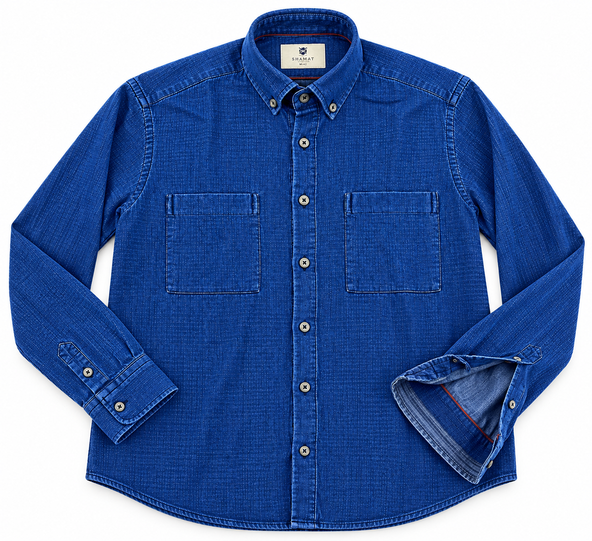 Camisa Denim Azul Intenso con Bolsillos | SHAMAT
