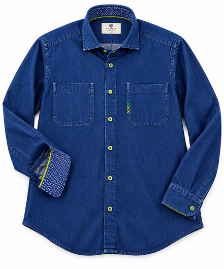 Camisa Vaquera Azul Denim Hombre | SHAMAT