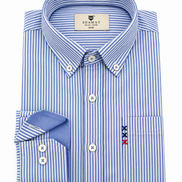 Camisa Rayas Azules con Contrastes Hombre | SHAMAT