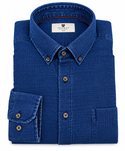 Camisa Denim Azul Intenso con Bolsillos | SHAMAT