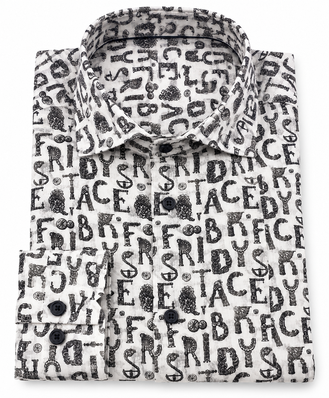 Camisa estampada Letters para hombre | SHAMAT