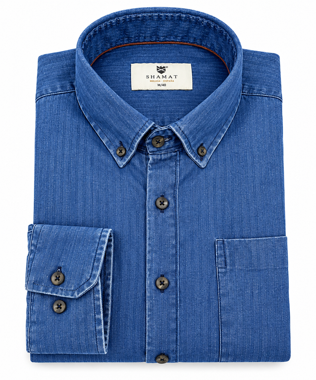 Camisa Denim Azul Lavado Hombre | SHAMAT