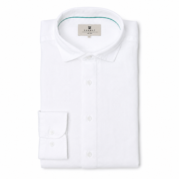 Camisa De Manga Larga Lino 100