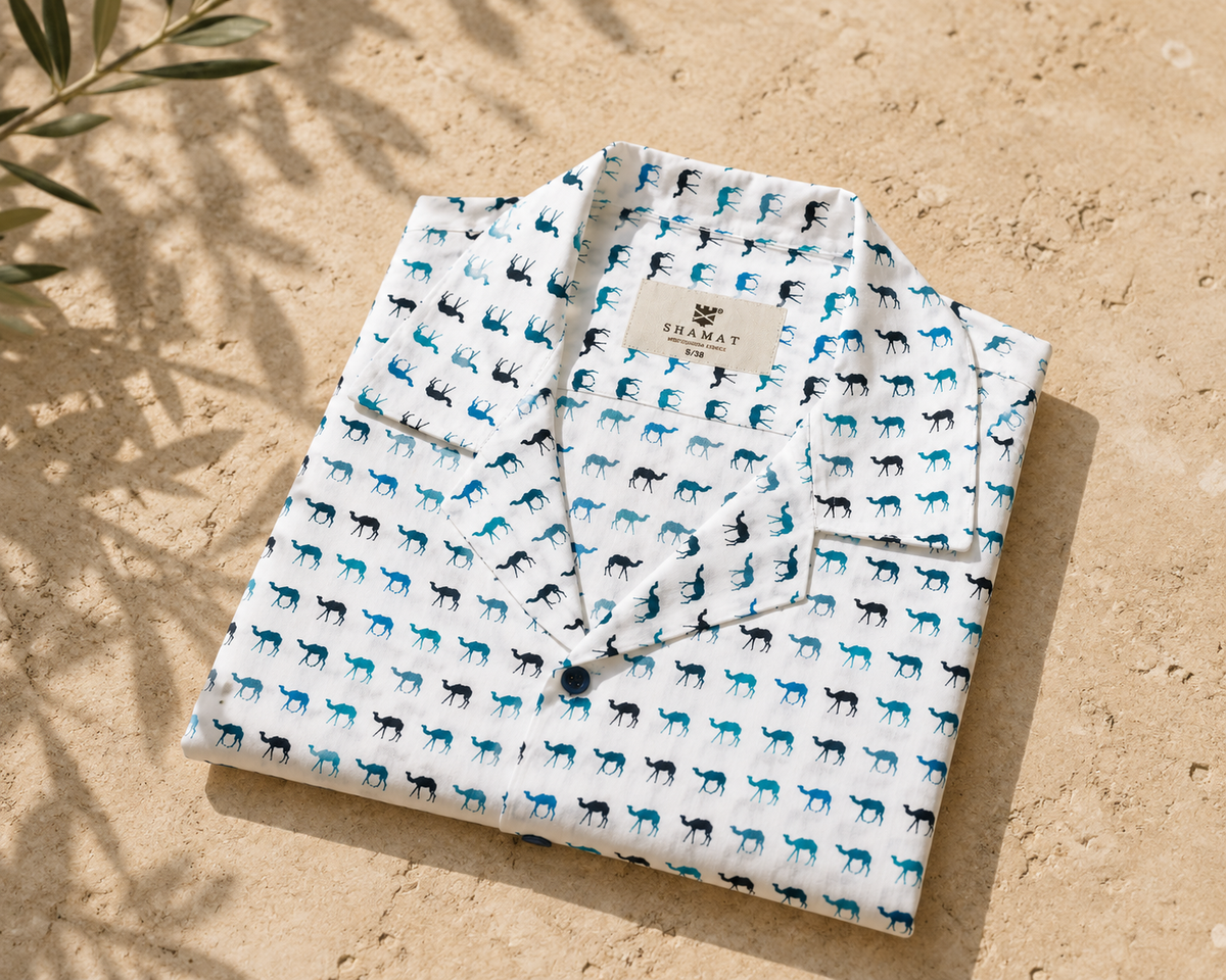 Camisa Bowling Camellos Mediterráneos