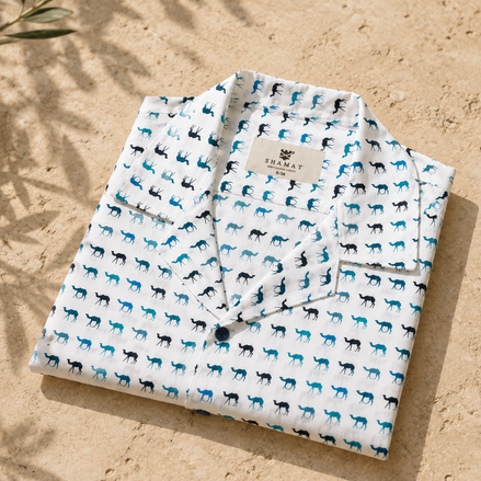 Camisa Bowling Camellos Mediterráneos